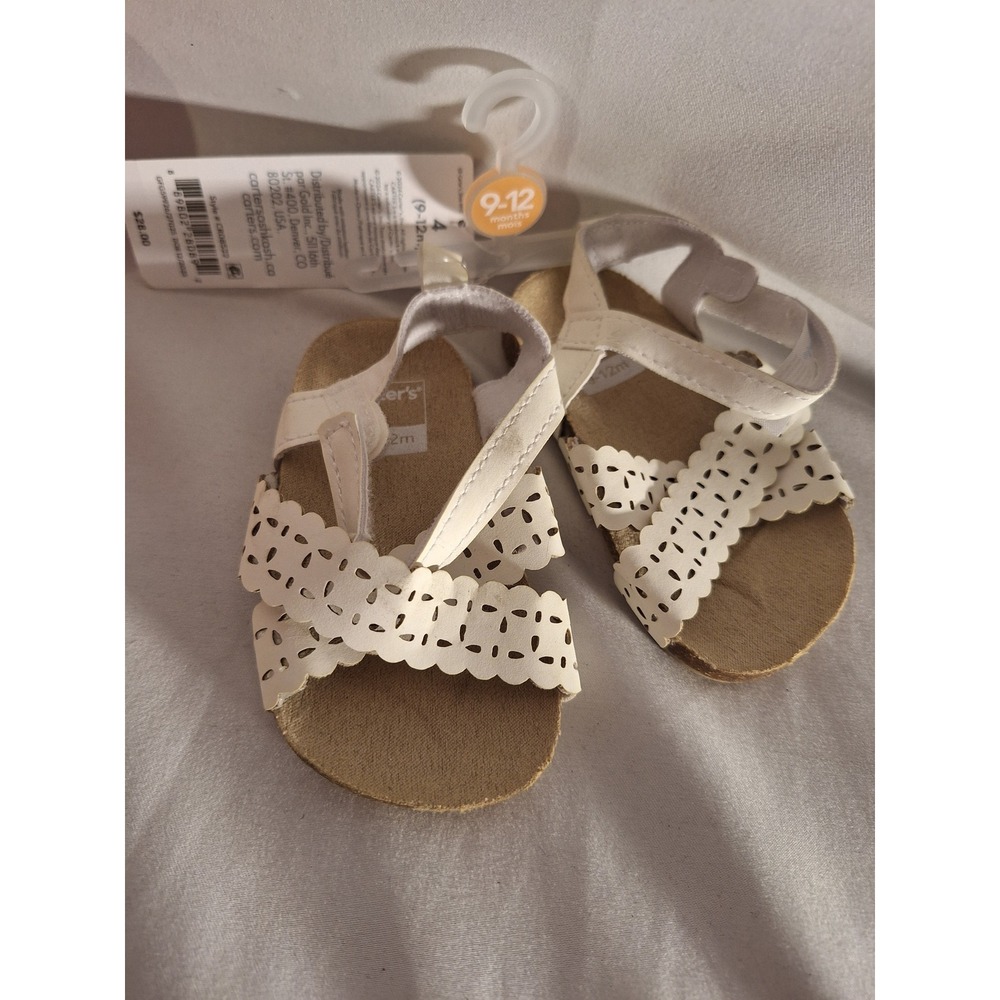 Carters Baby Girls White Eyelet Sandals Size 4 9-12 Months CR08522 NWT